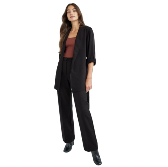 BABATON | Kahlo Robe Mid Length Black Blazer Jacket (Size XS) - Picture 3 of 15